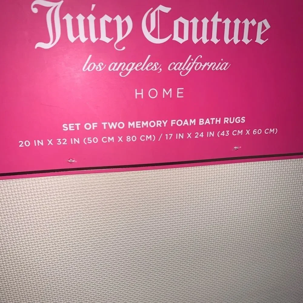 NWT Baby Blue Juicy Couture Set of Two Bath Mats